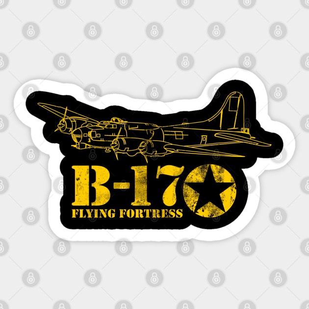 B-17 Flying Fortress (distressed) Sticker by TCP